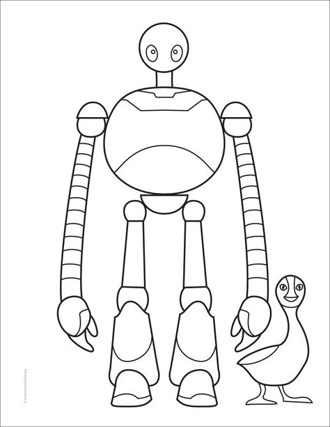 Draw Robot, Simple Robot, Robot Drawing Easy, Roz The Wild Robot, How To Draw A Robot Step By Step, Robot Sketch Easy, Cartoon Robots Drawing, Robot Doodles Easy, Robot Pencil Drawing