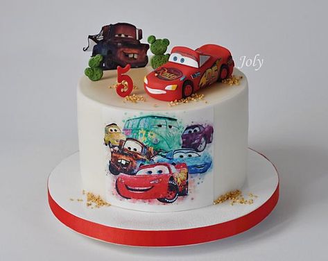 Cars Mcqueen Cake, Lighting Mcqueen Cake, Mc Queen Cars, Cars Cake Design, Children Cake, Cars Mcqueen, Mcqueen Cake, Queen Cakes, Friends Cake