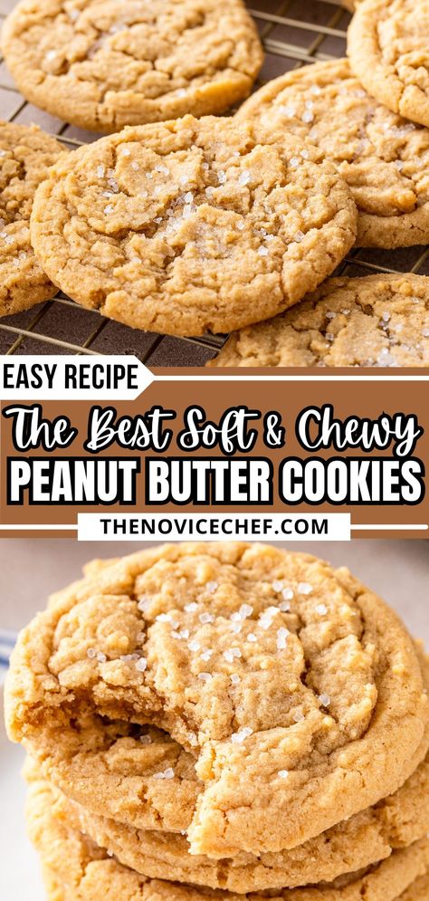 If you’re looking for the BEST Chewy Peanut Butter Cookies, with super soft chewy centers and tons of peanut butter flavor, this easy cookie recipe is the one for you! Peanut Butter Cookies With Crisco, Uses For Peanut Butter, Fast Easy Cookie Recipe, Oat Flour Peanut Butter Cookies, Crisp Cookies Recipes, One Bowl Cookie Recipes, Peanut Butter Treats Easy, Top Rated Cookie Recipes, Crunchy Peanut Butter Recipes