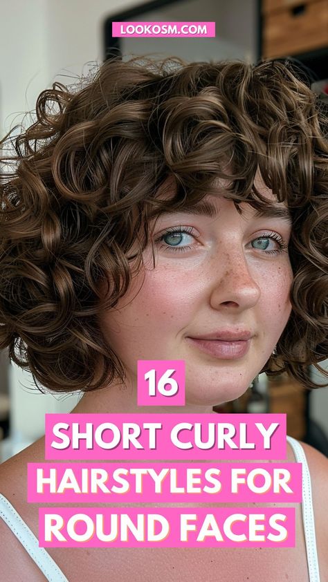 16 Stunning Short Curly Hairstyles for Round Faces to Boost Your Confidence Haircuts For Round Faces With Curly Hair, Short Curls For Round Face, Medium Short Hair For Round Face, Haircuts For Curly Hair And Round Face, Good Hair Colors For Curly Hair, Perm On Round Face, Short Curly Haircut For Round Faces, Short Hair Curly Round Face, Bob For Curly Hair Natural Curls