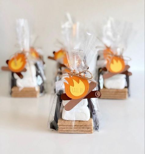 Camping Theme Favors, Camping Souvenir Ideas, Camping Theme Decorations Diy, Camping Birthday Goodie Bags, 3rd Birthday Camping Theme, Nature Explorer Birthday Party, Camping Theme Birthday Party Favors, Forest Ranger Birthday Party, Camp Birthday Party Favors