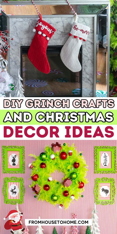 15 Grinch Christmas Decor Ideas | Holidays and Events Printable Grinch Decorations, Diy Grinch Tree Decorations, Grinch Diy Crafts, Grinch Crafts Diy Dollar Tree, Diy Grinch Crafts, Grinch Christmas Diy, Grinch Centerpiece Ideas, Grinch Christmas Decor Ideas, Dollar Tree Grinch Ideas