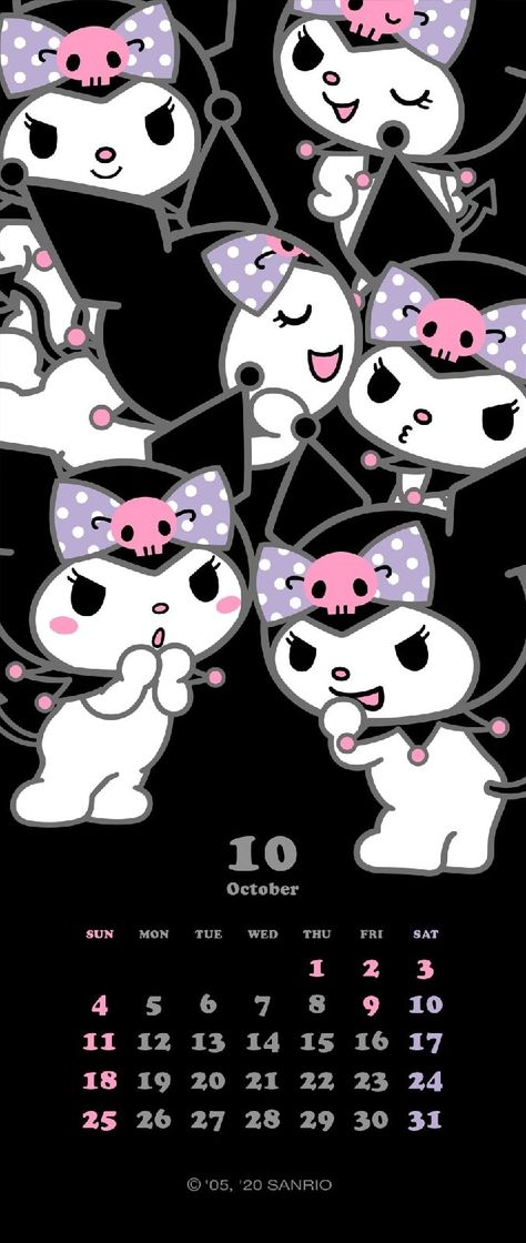 Kuromi Calendar, October Sun, Wallpapers For Ipad, Sanrio Wallpapers, Kawaii Wallpapers, Cute Wallpapers For Ipad, Wallpapers Widgets, Sanrio Stuff, Sanrio Wallpaper