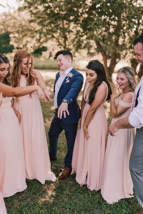 | funny bridal party photos | funny wedding photos | blush pink bridesmaid dresses | navy blue + blush pink wedding | fun bridal party photos | funny wedding party photos | fun wedding party photos | okc wedding photographer | photo taken at THE SPRINGS Event Venue. follow this pin to our website for more information, or to book your free tour! SPRINGS location:  Edmond, OK photographer:  Taryn Lynn Photography #bridalparty #weddingparty #weddingphotos #weddingphotography #okcweddingphotographer Bridal Party Photos Funny, Wedding Photo Fails, Funny Wedding Photos Poses, Bridal Party Photography, Wedding Party Photography, Wedding Photography Bridal Party, Wedding Parties Pictures, Funny Wedding Pictures, Bridal Parties Pictures