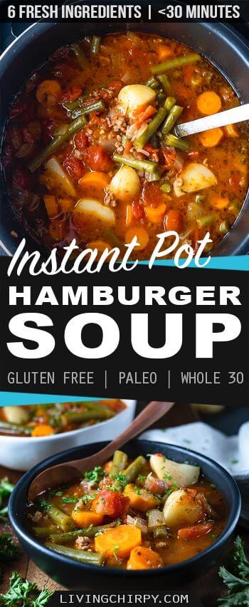 Instant Pot Hamburger Soup, Instant Pot Ground Beef, Hamburger Soup Recipe, Gluten Free Instant Pot, Beef Soup Recipes, Hamburger Soup, Instant Pot Soup Recipes, Instant Pot Soup, Hamburger Meat