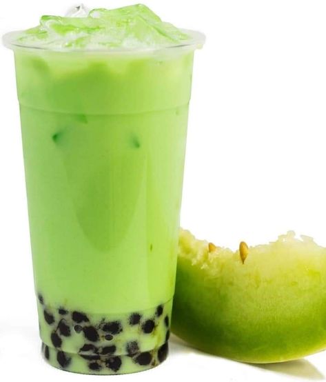 Melon Milk, Tea Png, Green Tea Bags, Bubble Milk Tea, Royal Tea, Honeydew Melon, Fruit Party, Green Bubble, Agave Syrup