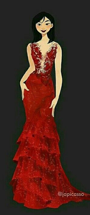 Mulan Prom Dress, Mulan Inspired Dress, Mulan Wedding, Mulan Dress, Designer Disney, Themed Prom Dresses, Disney Modern, Sailor Princess, Red Wedding Dresses