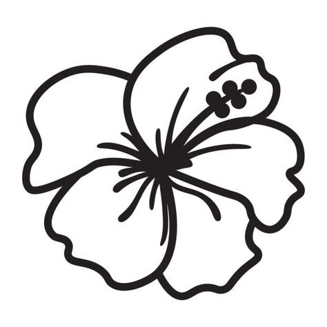 Habisquis Flower Drawing Easy, Easy Hibiscus Drawing, Fun Drawings Easy, How To Draw A Hibiscus Flower, Hibiscus Doodle, Hibiscus Flower Drawing Simple, Hibiscus Drawing, Hibiscus Flower Drawing, Hibiscus Design