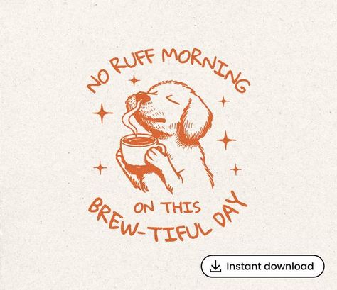 Dog Coffee Illustration, Coffee Illustration Graphics, Latte Art Illustration, Coffee In Morning, Coffee Illustration Art, Dog Illustration Design, Coffee Graphic Design, Dog Drinking Coffee, Coffee Cups Design