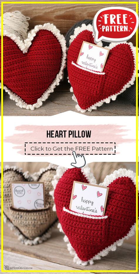 Crocheted Hearts, Crochet Valentine Patterns, Valentines Bricolage, Beau Crochet, Crochet Cushion, Crochet Heart Pattern, Confection Au Crochet, Crochet Cushion Cover, Crochet Pillow Pattern