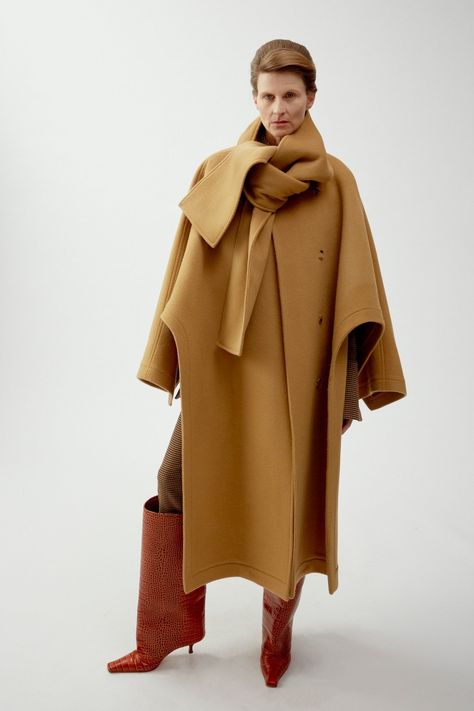 A.W.A.K.E. Mode Fall Winter 2024-25 Lookbook Awake Mode, Poncho Coat, Paneled Skirt, Wool Poncho, Runway Trends, Wrap Coat, Scarf Poncho, Formal Style, Fashion Line