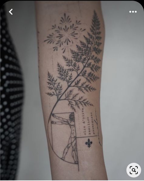 Science Inspired Tattoos, Conceptual Tattoo Ideas, Cliff Tattoo, Concept Art Tattoo, Italian Inspired Tattoos, Davinci Tattoo, Nature Inspired Tattoos, Conceptual Tattoo, Audrey Core