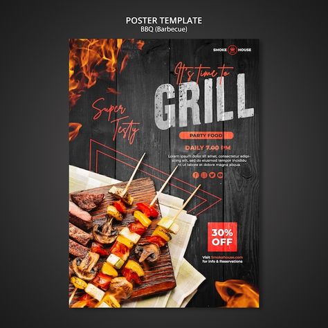 Barbecue House, Grill Party, Barbecue Restaurant, House Print, Party Bunting, Barbecue Party, Food Poster Design, Bbq Party, Carne Asada