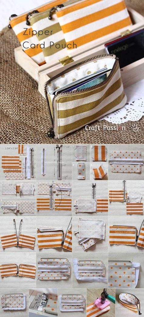 Sac Diy, Pouch Diy, Sew Ins, Diy Bags Purses, Card Pouch, Sewing Projects For Beginners, Diy Couture, Diy Sewing Projects, Easy Sewing Projects