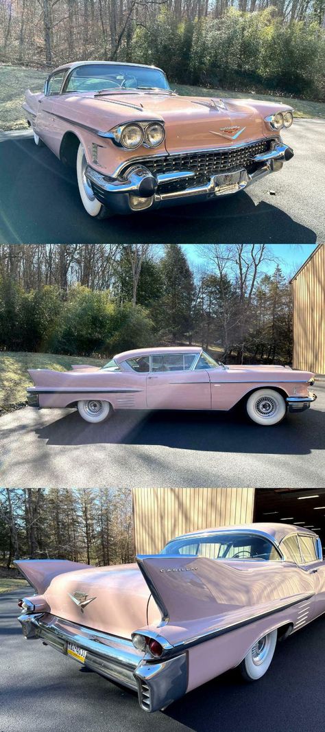 Pink Impala, Cadillac Coupe Deville, 50s Cars, Text Stickers, 1959 Cadillac, Cool Old Cars, Old Vintage Cars, Car Experience, Pink Cadillac