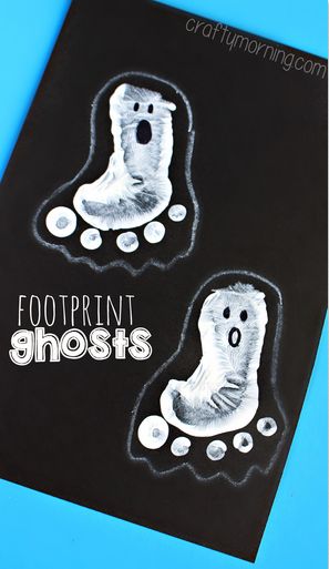 Footprint Ghost, Ghost Craft, Ghost Crafts, Footprint Crafts, Easy Halloween Crafts, Daycare Crafts, Halloween Crafts For Kids, Printable Halloween, Theme Halloween