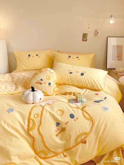 Character Bedroom, Cloth Bed, House Structure Design, Aesthetic Yellow, Cute Diy Room Decor, Dekorasi Kamar Tidur, Study Room Decor, Yellow Bedroom, Cute Room Ideas