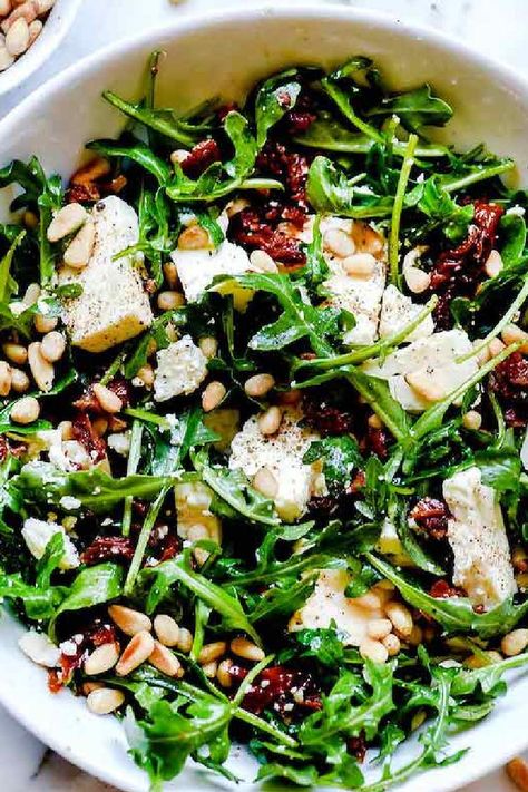 Salad Recipes Simple, Cheese Salad Recipes, Arugula Recipes, Arugula Salad Recipes, Arugula Pesto, Watermelon And Feta, Clean Eating For Beginners, Italian Salad, Recipes Simple