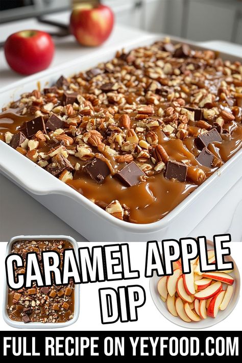 Caramel Apple Dip - Yeyfood.com: Recipes, cooking tips, and kitchen hacks for home cooks of all levels Carmel Cream Cheese Heath Dip, Best Caramel Apple Dip, Fall Dip For Apples, Halloween Carmel Apple Board, Caramel Apple Dip Heath Bar, Carmel Apple Bar Halloween, Carmel Apple Dips, Carmel Apple Dip Recipes, Apple Caramel Dip