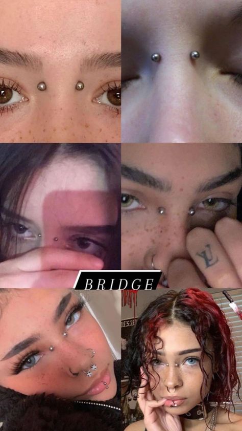 Bridge Piercing, Pretty Ear Piercings, Face Piercings, Cool Piercings, Dyed Hair Inspiration, Cute Piercings, Facial Piercings, Types Of Piercings, Classy Tattoos