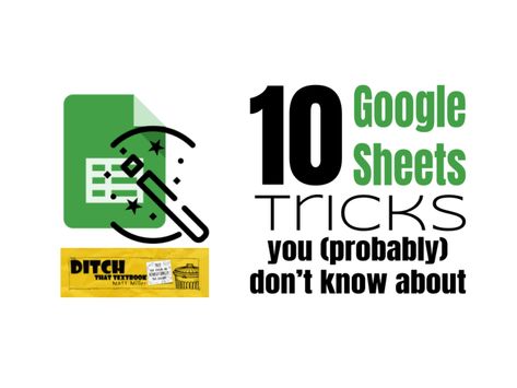 10 Google Sheets tricks you (probably) don't know about | Ditch That Textbook Computer Teacher, Google Tricks, Virtual Teaching, Teacher Tech, Tattoo Skin, Instructional Coaching, Computer Basics, Substitute Teacher, Google Forms