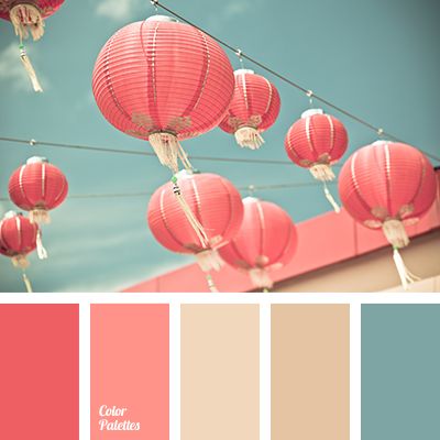 A palette consisting of rather calm tones. Pink and coral match the turquoise splendidly, without creating a significant contrast, while beige and pale bro. Color Palate, Design Seeds, Color Balance, Living Room Bathroom, Bathroom Colors, Annie Sloan, Room Bathroom, Colour Schemes, Color Pallets