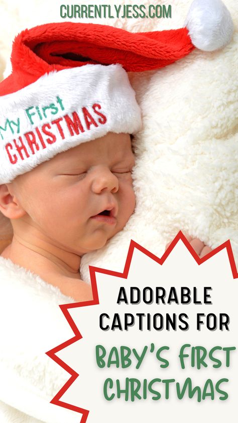 Unlock the magic of baby's first Christmas with our heartwarming quotes and adorable captions. From cute and funny to sentimental and sweet, discover the perfect words to capture those precious moments. #BabyFirstChristmas #ChristmasQuotes #CaptionsForBabies #InstagramCaptions First Christmas Captions, Christmas Joy Quotes, Christmas Captions For Instagram, Baby Captions, Christmas Wishes Quotes, Christmas Baby Pictures, Heartwarming Quotes, Christmas Verses, Baby Christmas Photos