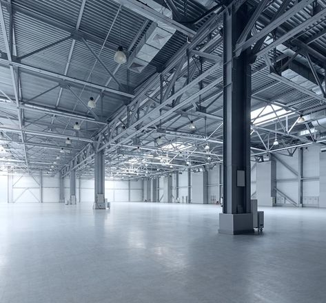 Interior of empty warehouse | Premium Photo #Freepik #photo #empty-warehouse #hangar #factory-background #industrial-background Warehouse Interior Design, Factory Background, Factory Aesthetic, Industry Aesthetic, Warehouse Background, Industrial Exhibition, Dream Workshop, Warehouse Interior, Thesis Inspiration