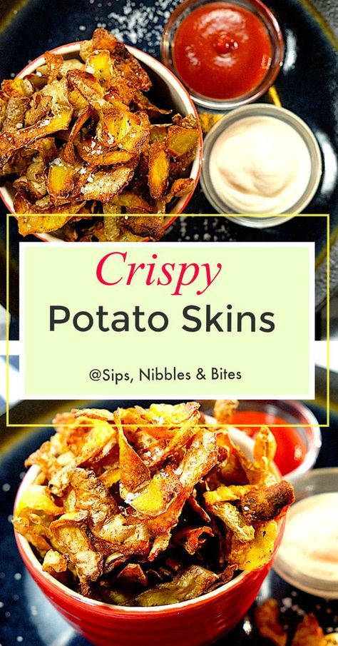 Homemade Potato Skins, Best Potato Chips, Crispy Potato Skins, Baked Potato Skins, Potatoe Skins Recipe, Potato Chip Recipes, Healthy Superbowl Snacks, Leftover Potatoes, Compost Pile