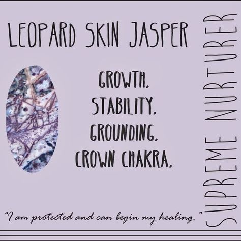 I Am Protected, Romancing The Stone, Leopard Skin Jasper, Crystals Healing Properties, Leopard Skin, Mind Body Spirit, Crystal Meanings, Chakra Crystals, Crown Chakra