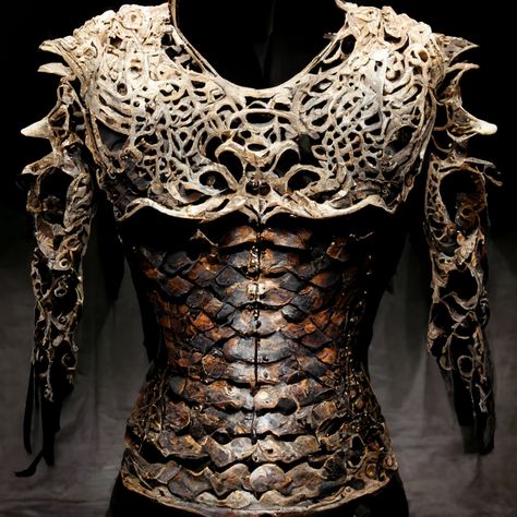 a torso armor, made of snake leather and scales, filigree bones Dragonbone Armor, Torso Armor, Women In Armor, Leather Armour, Idea Drawing, Female Armor, Leather Armor, Snake Leather, Starling