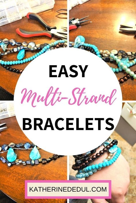 Stretchy Cord Bracelets Diy, Two Strand Beaded Bracelet, Diy Multi Strand Bracelet, Diy Layered Bracelets, Multi Layer Bracelet Diy, Diy Boho Bracelets How To Make, How To Make A Multi Strand Bracelet, How To Make Boho Bracelets, Multi Strand Bracelet Tutorial