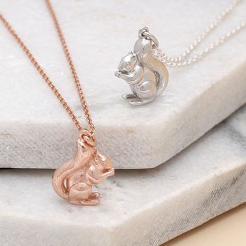 Personalised Silver Or 18ct Gold Squirrel Necklace Squirrel Jewelry, Squirrel Necklace, Sweet Necklace, Kids Necklace, Cat Pendants, Childrens Jewelry, Beautiful Gifts, Squirrels, Keep Jewelry