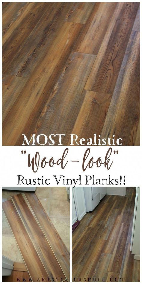 Farmhouse Vinyl Plank Flooring, Cheap Flooring, Farmhouse Flooring, Blogger Home, Vinyl Planks, Rustic Flooring, Basement Flooring, Vinyl Plank Flooring, Decoration Inspiration