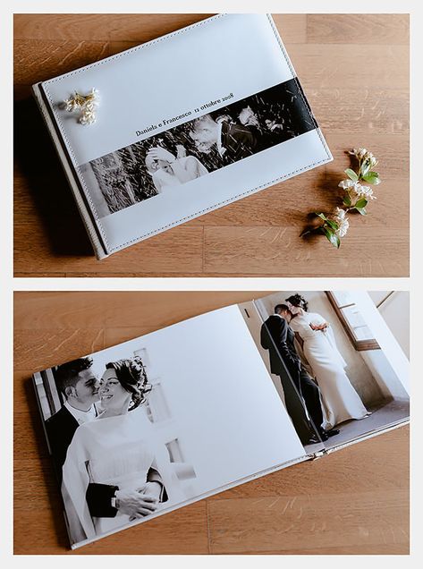 italian handmade wedding album Wedding Album Ideas, Wedding Album First Page Design, Wedding Photo Album Book, Wedding Album Design Layout, Wedding Photo Album Layout, Anniversary Photo Album, Album Design Layout, Wedding Album Cover Design, Wedding Album Cover