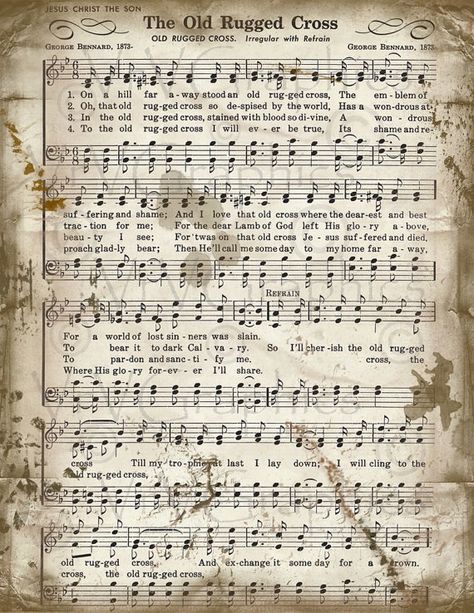 old rugged cross sheet music | The Old Rugged Cross Sheet Music Christian Hymn by VrVGraphics Old Hymns, Great Is Thy Faithfulness Sheet Music, Oh Come All Ye Faithful Sheet Music, Old Christian Hyms, The Old Rugged Cross Sheet Music, Free Piano Sheets, Hymn Music, Hymn Sheet Music, Church Songs