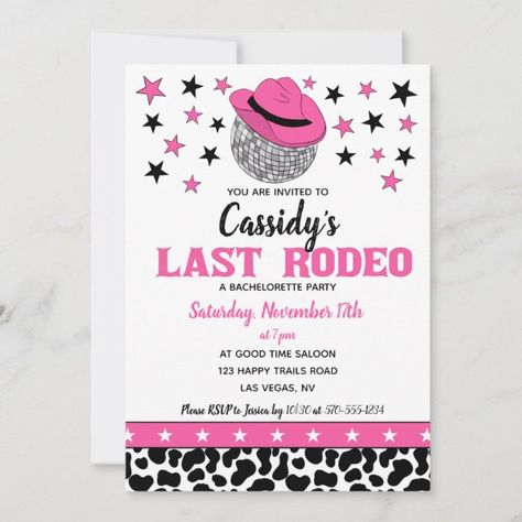 Her Last Rodeo Disco Cowgirl Bachelorette Party Invitation Disco Cowgirl Bachelorette Party, Disco Cowgirl Bachelorette, 21st Invitations, Cowgirl Invitations, Cowgirl Disco, Cowgirl Bachelorette Party, Itinerary Invitation, Cowgirl Bachelorette Parties, Bachelorette Weekend Itinerary