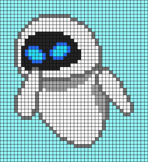 Pixel Art Pattern Disney, Bluey Pixel Art, Pixel Art Movie, Pixel Crochet Pattern Disney, Alpha Patterns Adventure Time, Nerdy Alpha Pattern, Wall-e Perler Beads, Movie Alpha Pattern, Animated Movies Characters