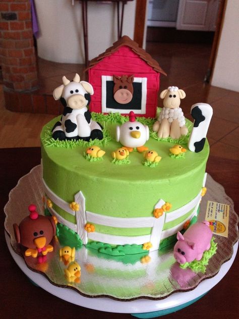 Farm Birthday Cakes, Barn Cake, Farm Animal Cakes, Animal Birthday Cakes, Barnyard Birthday Party, Farm Theme Birthday, Farm Animal Party, Farm Animals Birthday Party, Farm Themed Birthday Party