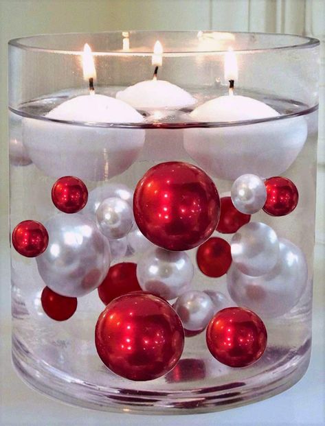 White Floating Candles, Vase Decorations, Pearl Centerpiece, Gel Beads, Water Beads, Vase Fillers, Floating Candles, Candle Set, Decoration Table