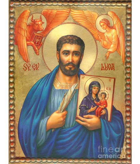 Saint Luke, Byzantine Icons, Angel Pictures, Realistic Art, Orthodox Icons, Sacred Art, Digital Artwork, Photo Art, Fantasy Art