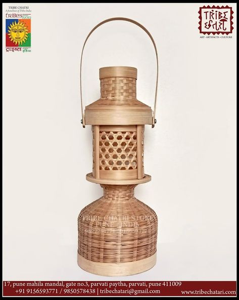 Bamboo lantern Bamboo Furniture Design, Bamboo Diy, Bamboo Lantern, Aluminum Crafts, Bamboo Art, Jute Crafts, Bamboo Crafts, Bamboo Furniture, Indian Art Paintings