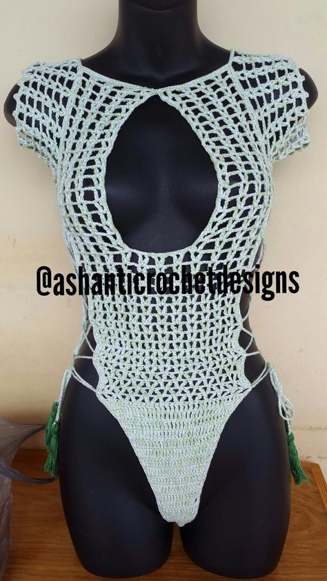 Crochet swimsuit/handmade crichet Bodysuit Crochet, Crochet Body Suit, Crochet Bodysuit, Fitted Crochet Swimwear, Crochet Swimsuit Tutorial, Monokini Crochet Pattern, African Print Swimsuit, Fishnet Crop Tops, Crochet Monokini