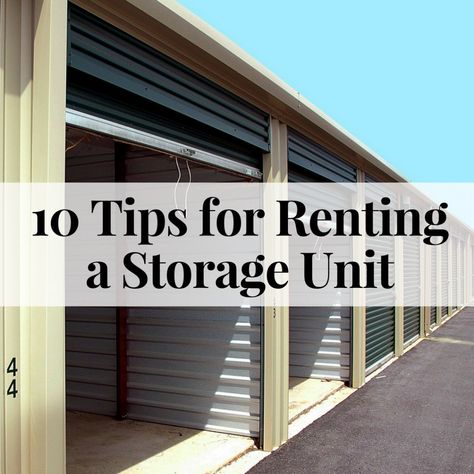 Here are some helpful tips for renting a storage unit to save you time, money and make your self-storage experience as positive and hassle-free as possible. Rustic Closet, Storage Unit Organization, Room Storage Diy, Self Storage Units, Decluttering Tips, Packing Ideas, Storage Tips, Mini Storage, Moving And Storage