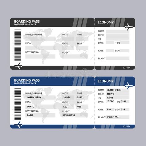 Airplane Background, Ticket Template Printable, Ticket Template Free, Surprise Vacation, Boarding Pass Template, Printable Tickets, E Ticket, Airline Ticket, Ticket Design