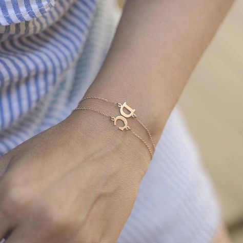 Two Initials Bracelet  Bracelet For Couples  Two Initial Initials Bracelet, Bracelet For Couples, Layered Bracelet, Platinum Rose Gold, Initial Bracelet, Custom Initials, Name Bracelet, To Wait, Layered Bracelets