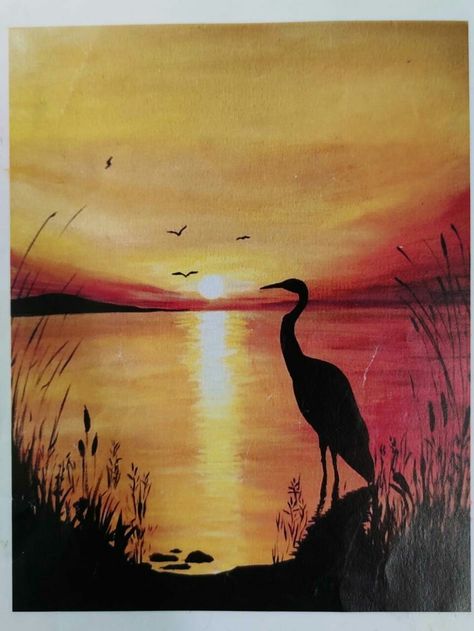 Oil Pastel Art Easy Sunset, Sunset Oil Pastel, Easy Still Life Drawing, Oil Pastel Landscape, Elephant Coloring, Elephant Colour, Louisiana Art, Pastel Sunset, Pastel Landscape