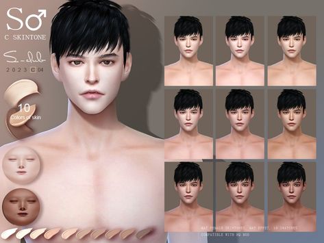 The Sims Resource - (Male) Asian skintone (C0423) Sims 4 Wedding Dress, Sims 4 Cc Eyes, Male Chest, The Sims 4 Skin, Sims 4 Cc Makeup, Sims 4 Cc Skin, Sims 4 Body Mods, Male Makeup, Sims Hair