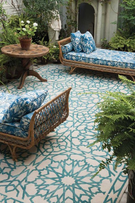 The Rug Company - Martyn Lawrence Bullard Zen Rock, Diy Rose, Cozy Patio, Patio Interior, Design Hotel, Bar Area, Garden Bar, Rug Company, Garden Bed