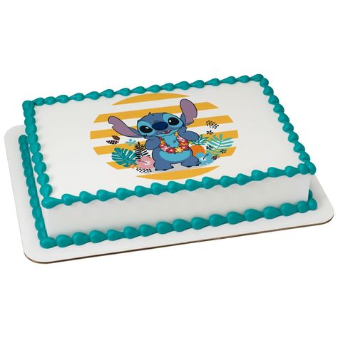 Disney Lilo and Stitch - Stitch Stitch Sheet Cake, Lilo And Stitch Cake, Stitch Cake, Cake Frame, Fantasy Cake, Edible Image Cake, Birthday Places, Cakes And Cupcakes, Safari Print